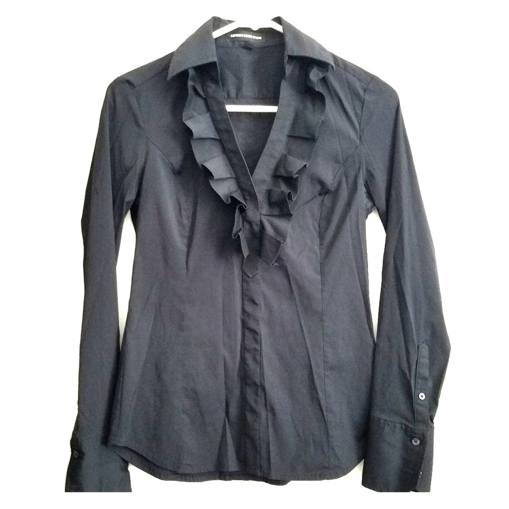 Express Ruffle Blouse Long Sleeve - XS